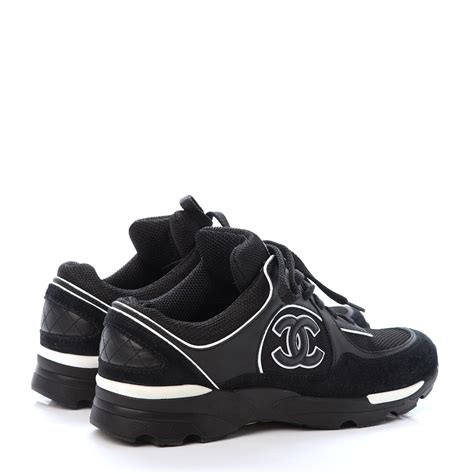 chanel trainers ladies black|black chanel sneakers women.